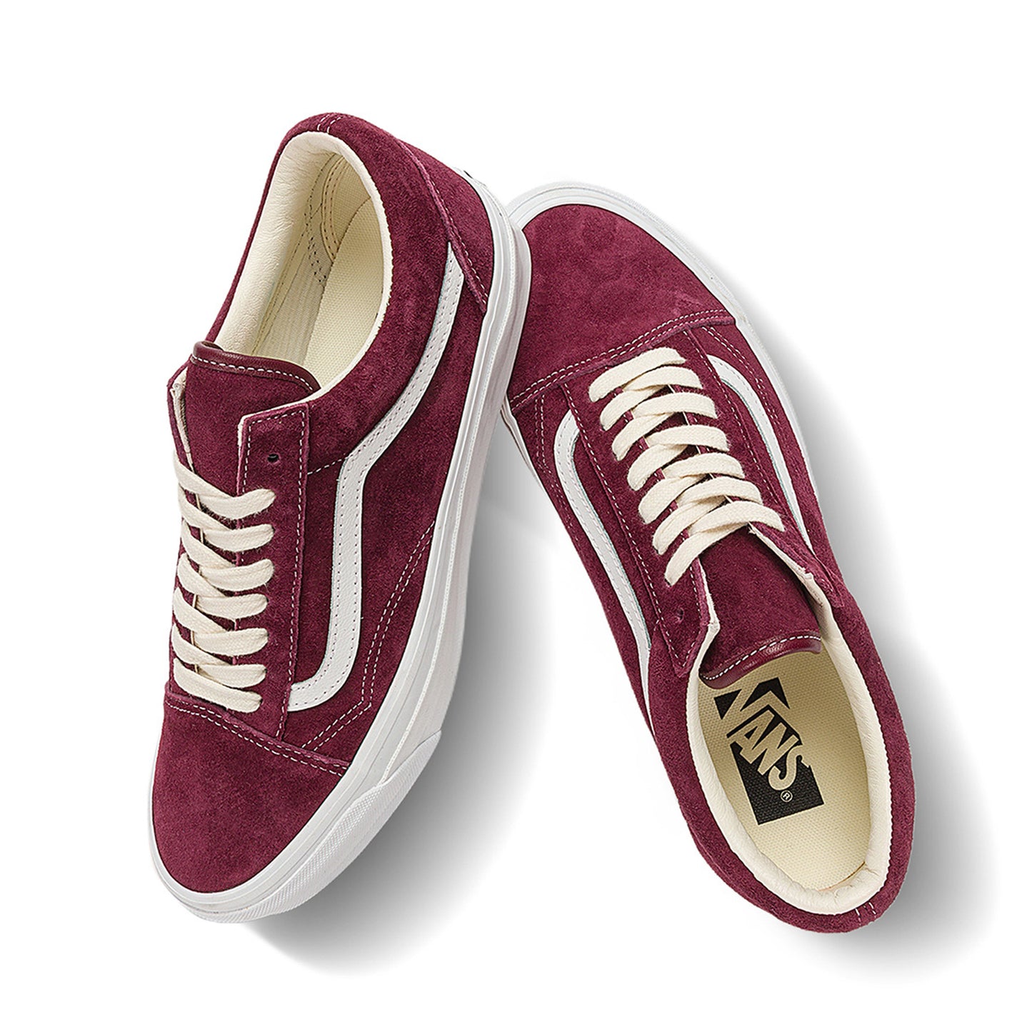 Vans 公式 プレミアム Old Skool 36 ワインレッドレザースニーカー