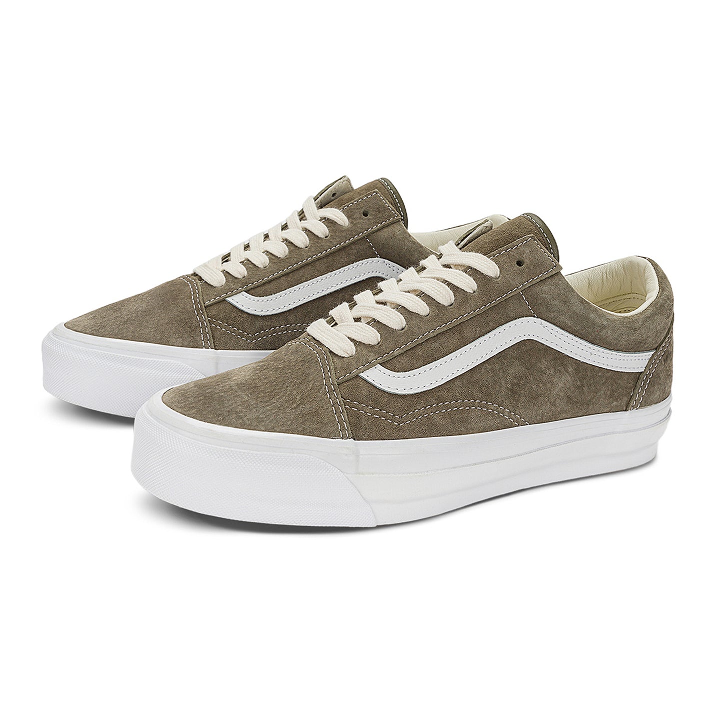 Vans 公式 プレミアム Old Skool 36 グレーレザースニーカー