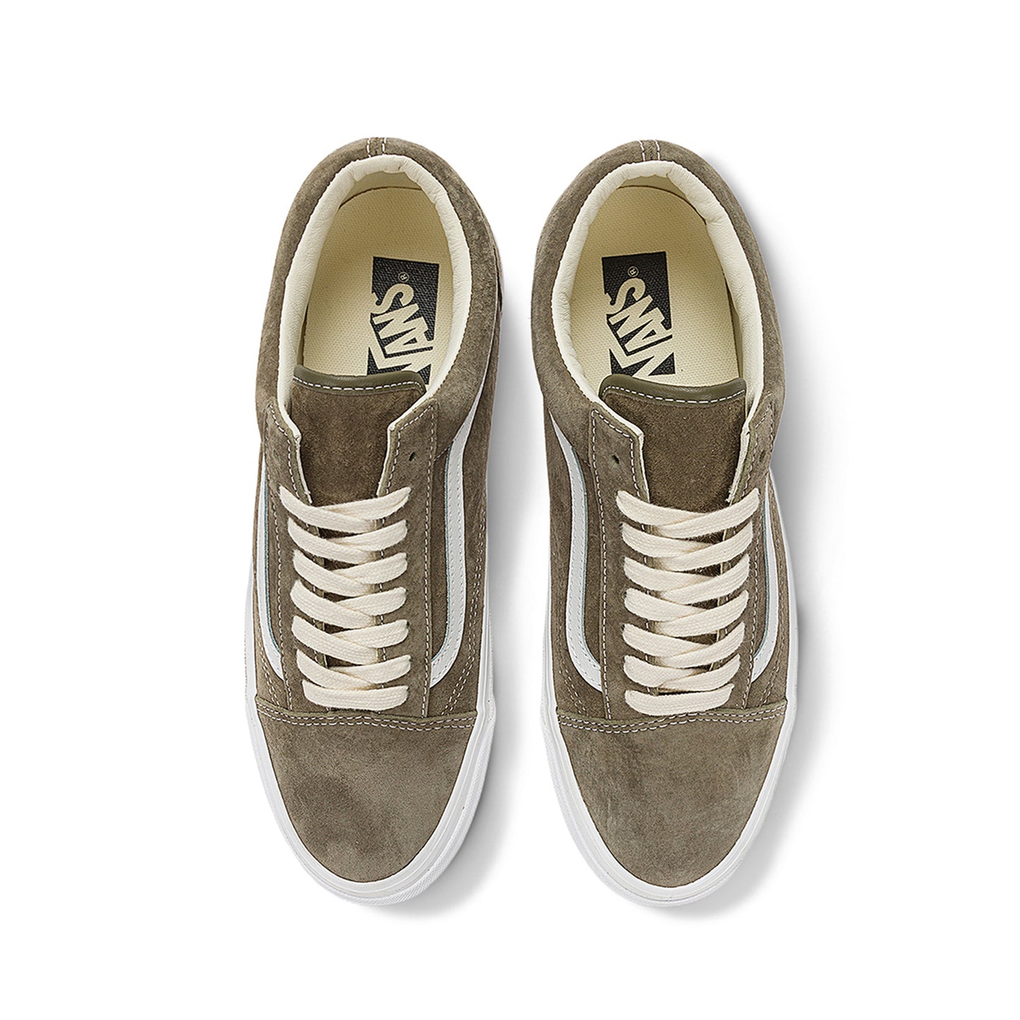 Vans 公式 プレミアム Old Skool 36 グレーレザースニーカー